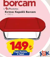 PAŞABAHÇE BORCAM KIRMIZI KAPAKLI 1080 CC fiyat ve kampanya bilgisi